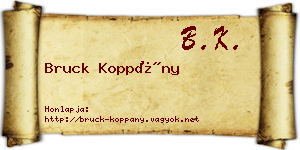 Bruck Koppány névjegykártya